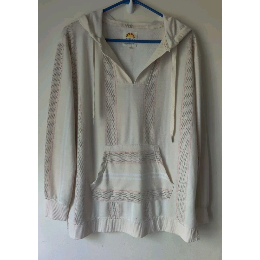 C&C California Neutrals Stripe Hoodie‎ Size Medium